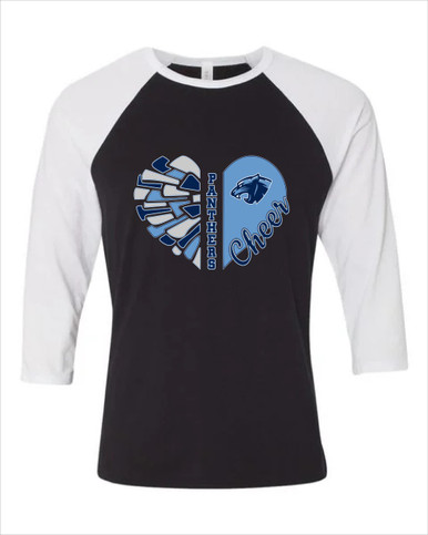 Potomac Panthers Heart Cheer Women's Baseball T-Shirt