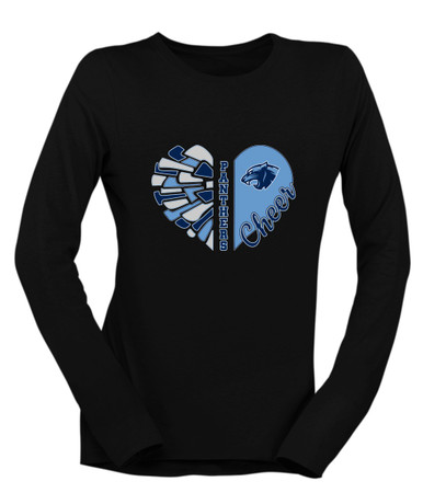 Potomac Panthers Heart Cheer Women's Premium LS T-Shirt