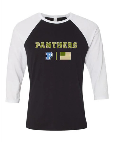 Potomac Panthers P Script Camo Flag Women's Baseball T-Shirt