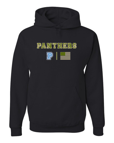 Potomac Panthers P Script Camo Flag Men's Premium Hoodie