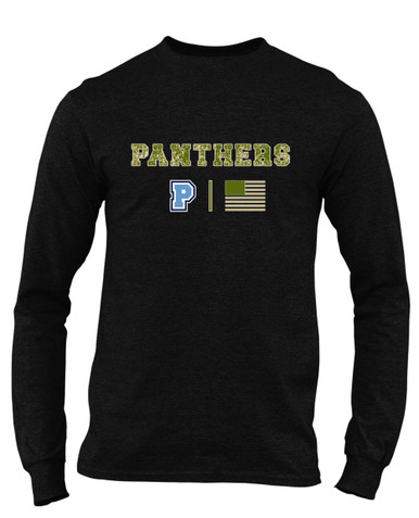 Potomac Panthers P Script Camo Flag Men's Premium LS T-Shirt