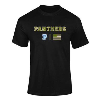 Potomac Panthers P Script Camo Flag Men's Premium SS T-Shirt