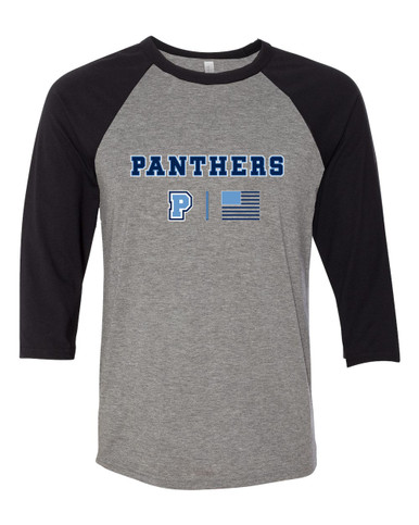 Potomac Panthers P Script Team Colors Flag Women's Baseball T-Shirt