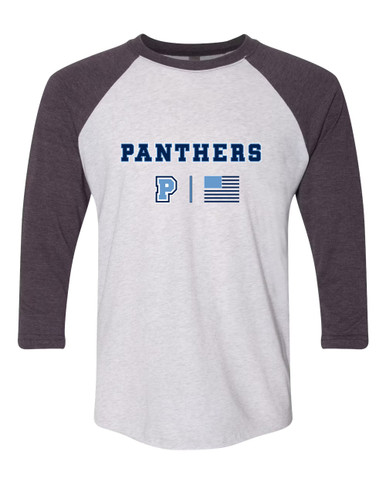 Potomac Panthers P Script Team Colors Flag Men's Baseball T-Shirt