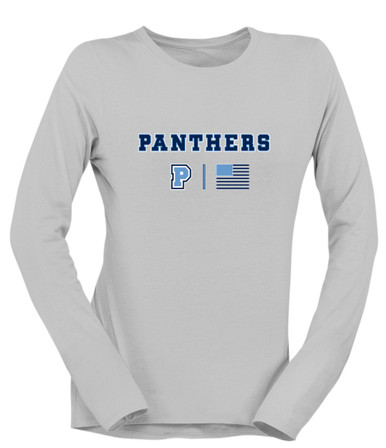 Potomac Panthers P Script Team Colors Flag Women's LS T-Shirt