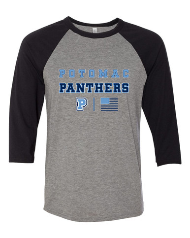 Potomac Panthers P Script Spirit Flag Men's Baseball T-Shirt