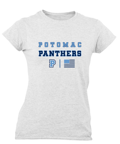 Potomac Panthers P Script Spirit Flag Women's Premium SS T-Shirt