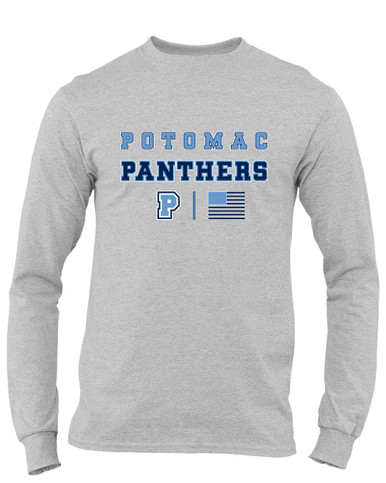 Potomac Panthers P Script Spirit Flag Men's LS T-Shirt