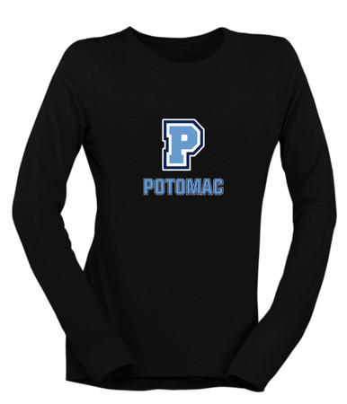 Potomac Panthers P Script Mascot #2 Women's Premium LS T-Shirt