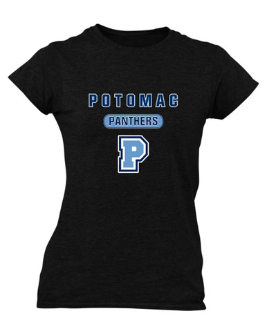 Potomac Panthers P Script Mascot #3 Women's Premium SS T-Shirt
