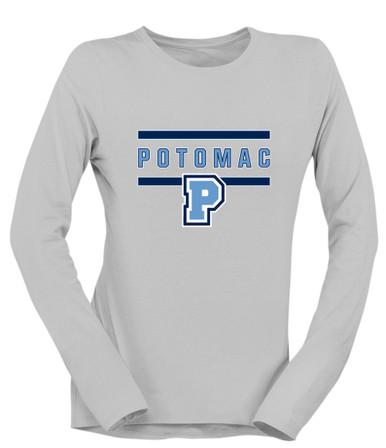 Potomac Panthers P Script Mascot #4 Women's LS T-Shirt