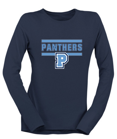 Potomac Panthers P Script Mascot #5 Women's Premium LS T-Shirt