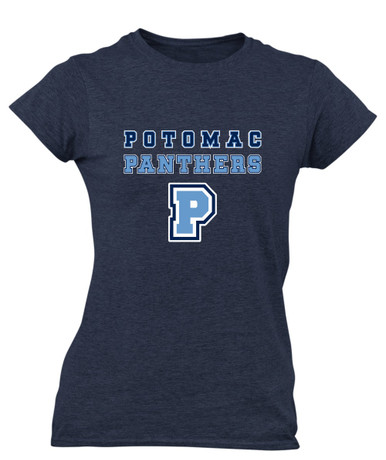 Potomac Panthers P Script Spirit Women's SS T-Shirt