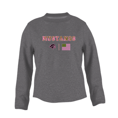 Houston Mustangs Pink Camo Flag Women's Sweatshirt