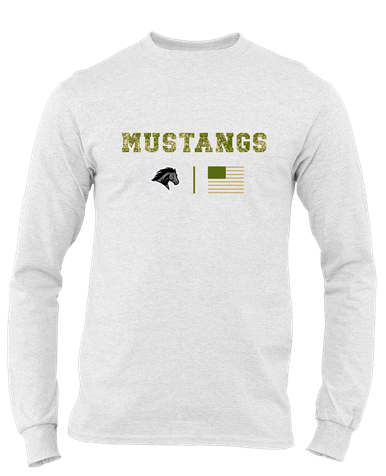 Houston Mustangs Camo Flag Men's LS T-Shirt