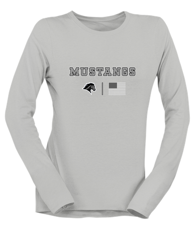 Houston Mustangs Team Colors Flag Women's Premium LS T-Shirt