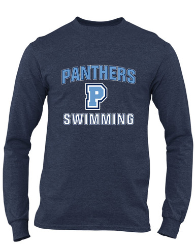 Potomac Panthers P Script Swimming Men's LS T-Shirt