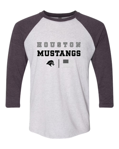 Houston Mustangs Spirit Flag Women's Baseball T-Shirt