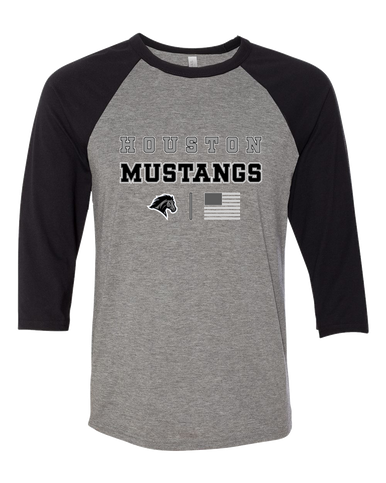 Houston Mustangs Spirit Flag Men's Baseball T-Shirt