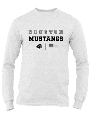 Houston Mustangs Spirit Flag Men's LS T-Shirt