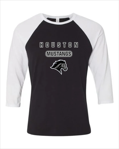 Houston Mustangs Mascot #3 Women's Baseball T-Shirt