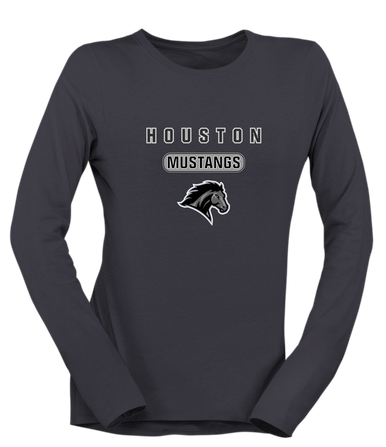 Houston Mustangs Mascot #3 Women's Premium LS T-Shirt