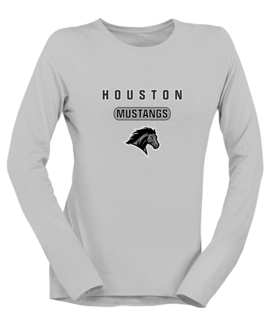 Houston Mustangs Mascot #3 Women's LS T-Shirt