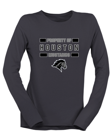 Houston Mustangs Property Of Women's LS T-Shirt