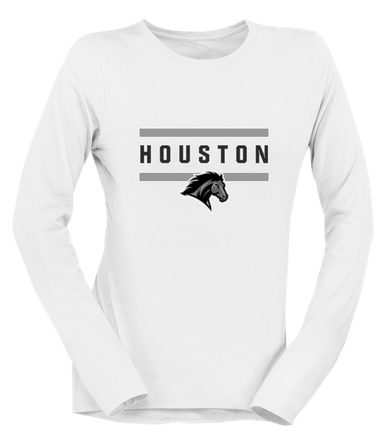 Houston Mustangs Mascot #4 Women's Premium LS T-Shirt