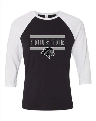 Houston Mustangs Mascot #4 Women's Baseball T-Shirt