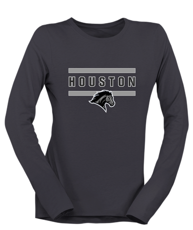 Houston Mustangs Mascot #4 Women's LS T-Shirt