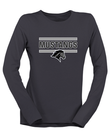 Houston Mustangs Mascot #5 Women's LS T-Shirt