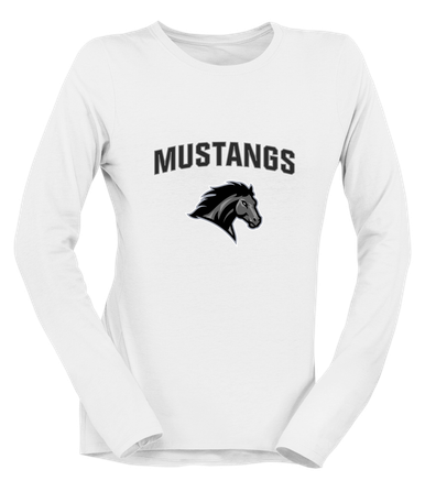 Houston Mustangs Mascot #6 Women's LS T-Shirt
