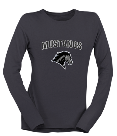 Houston Mustangs Mascot #6 Women's Premium LS T-Shirt