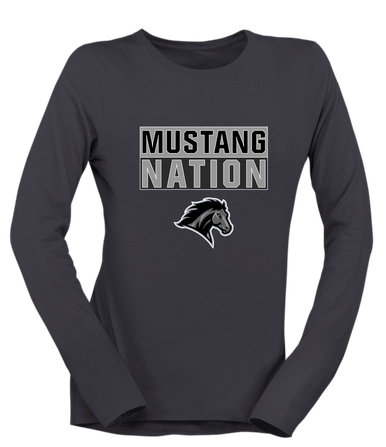 Houston Mustangs Nation #1 Women's Premium LS T-Shirt