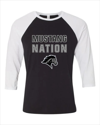 Houston Mustangs Nation #2 Women's Baseball T-Shirt