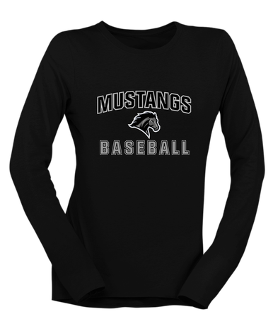 Houston Mustangs Baseball #1 Women's Premium LS T-Shirt