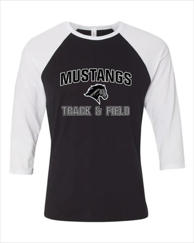Houston Mustangs Track & Field Men's Baseball T-Shirt