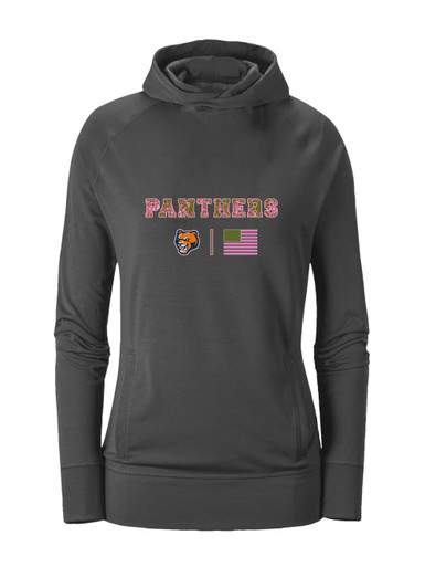 North Pitt Panthers Pink Camo Flag Women's Hoodie