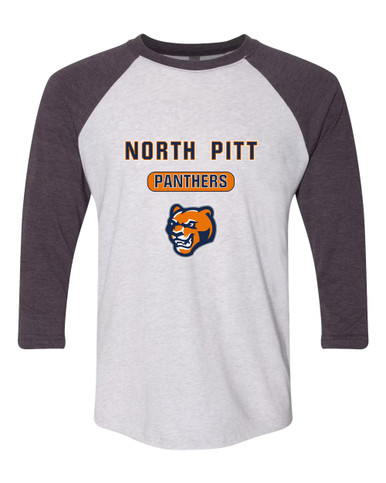 North Pitt Panthers Mascot #3 Women's Baseball T-Shirt