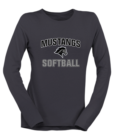 Houston Mustangs Softball #1 Women's Premium LS T-Shirt