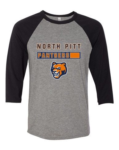 North Pitt Panthers Mascot #7 Women's Baseball T-Shirt