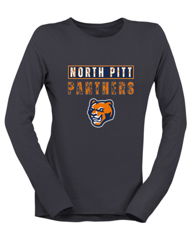North Pitt Panthers Mascot #9 Women's LS T-Shirt