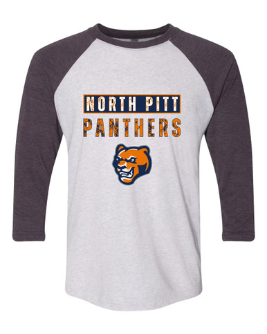 North Pitt Panthers Mascot #9 Women's Baseball T-Shirt