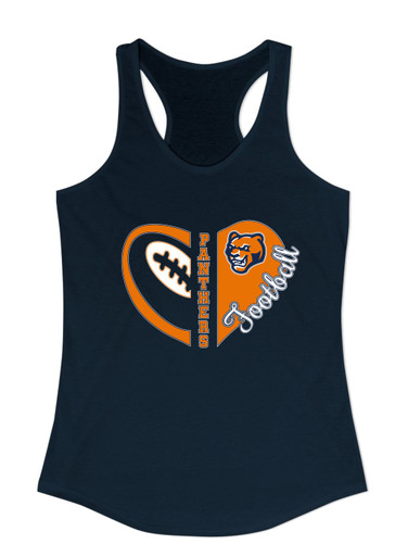 North Pitt Panthers Heart Football Women's Tank Top