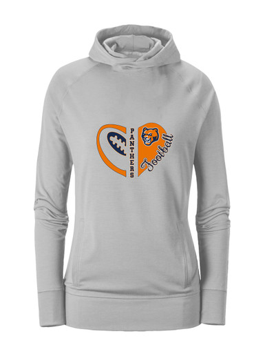 North Pitt Panthers Heart Football Women's Hoodie