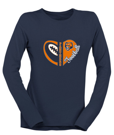 North Pitt Panthers Heart Football Women's Premium LS T-Shirt