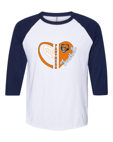 North Pitt Panthers Heart Football Women's Baseball T-Shirt