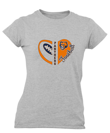 North Pitt Panthers Heart Football Women's Premium SS T-Shirt