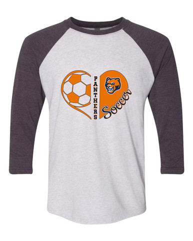 North Pitt Panthers Heart Soccer Women's Baseball T-Shirt